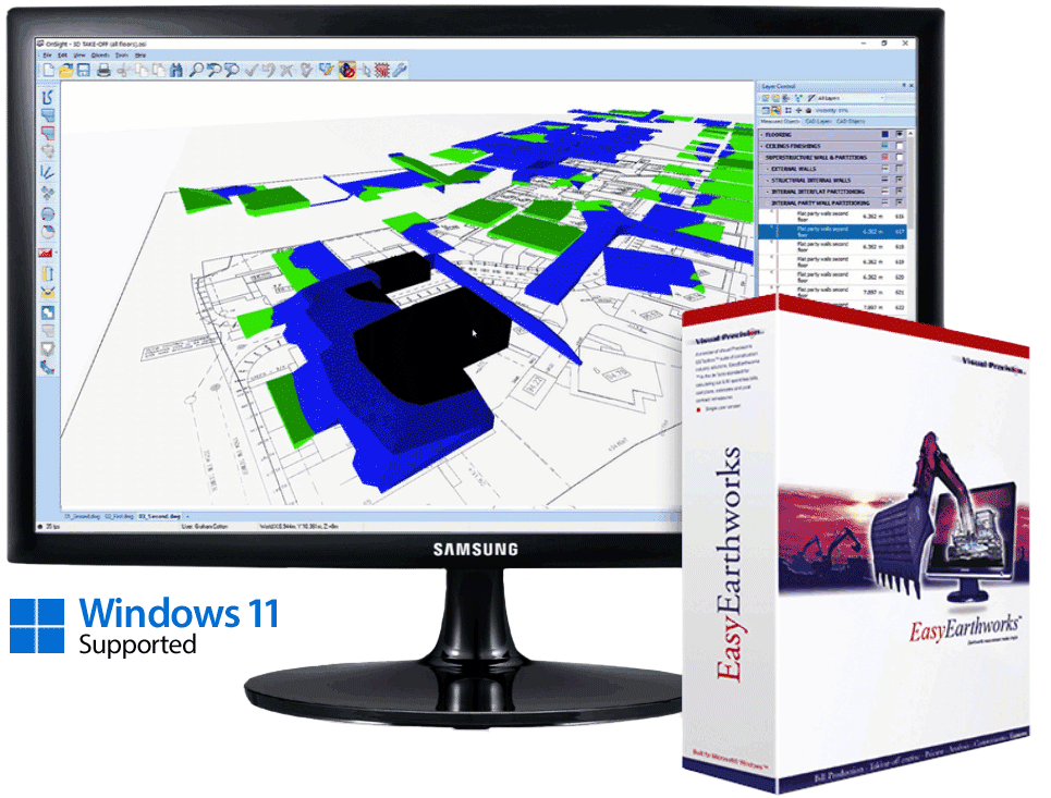 EasyEarthworks on monitor screen